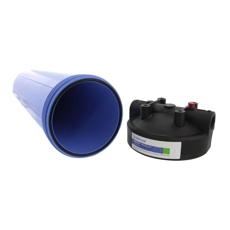 Pentek Pentair Pentek 150467 Big Blue Filter Housing, 3/4" NPT #20 Whole House Heavy Duty Water Filter Housing with High-Flow Polypropylene (HFPP) Cap and Pressure Relief Button, 20-Inch, Black/Blue - Image 4
